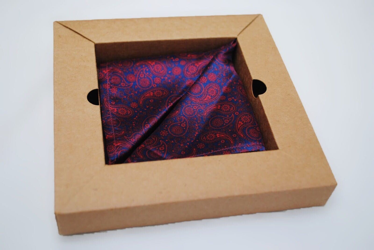Vegan Pocket Square in Dark Purple Paisley