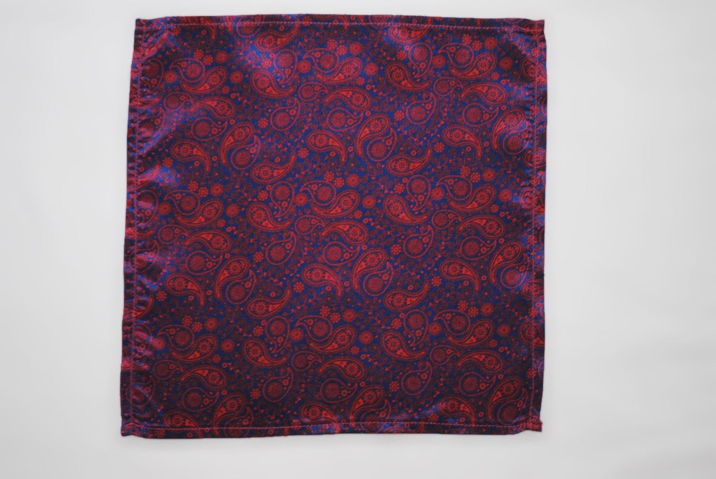 Vegan Pocket Square in Dark Purple Paisley