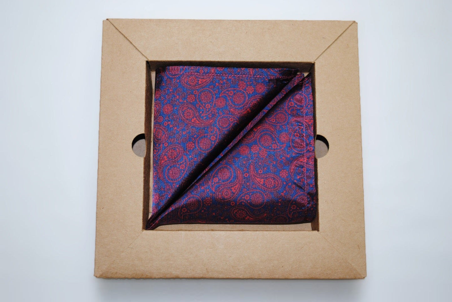 Vegan Pocket Square in Dark Purple Paisley