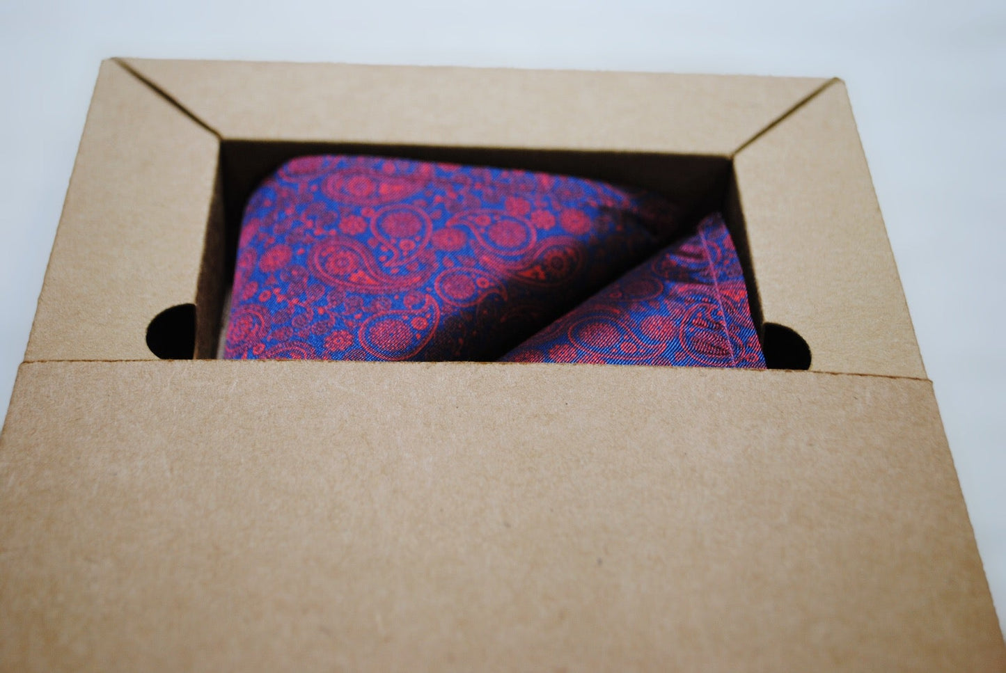Vegan Pocket Square in Dark Purple Paisley