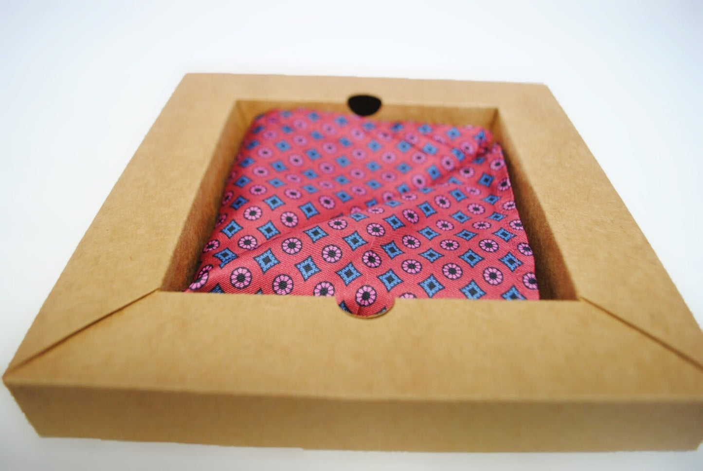 Vegan Pocket Square in Burgundy and Blue
