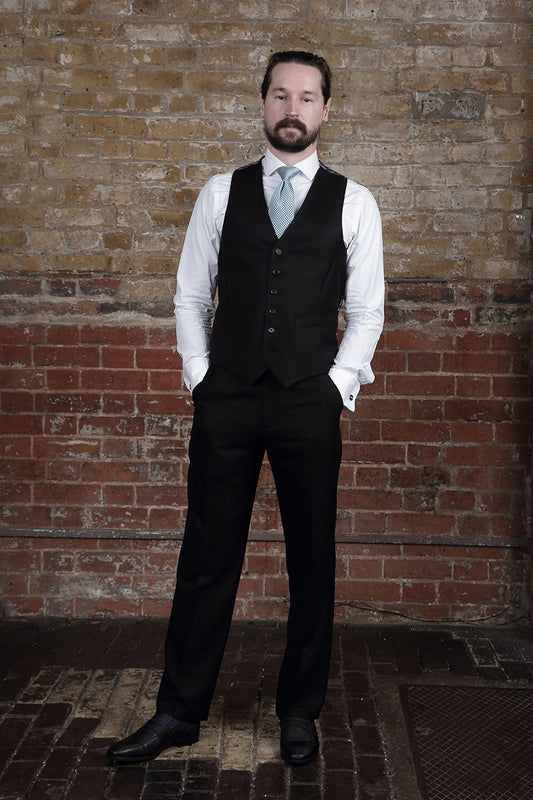 Bamboo Waistcoat in Black