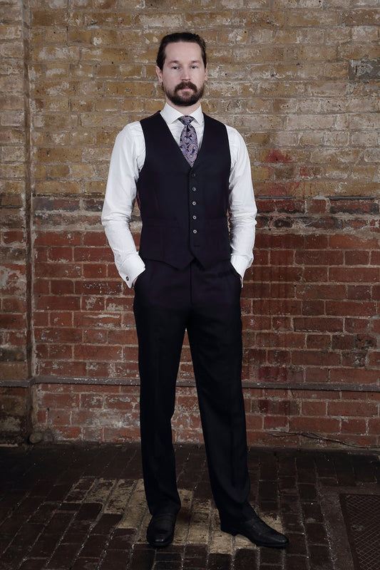 Bamboo Waistcoat in Navy Blue