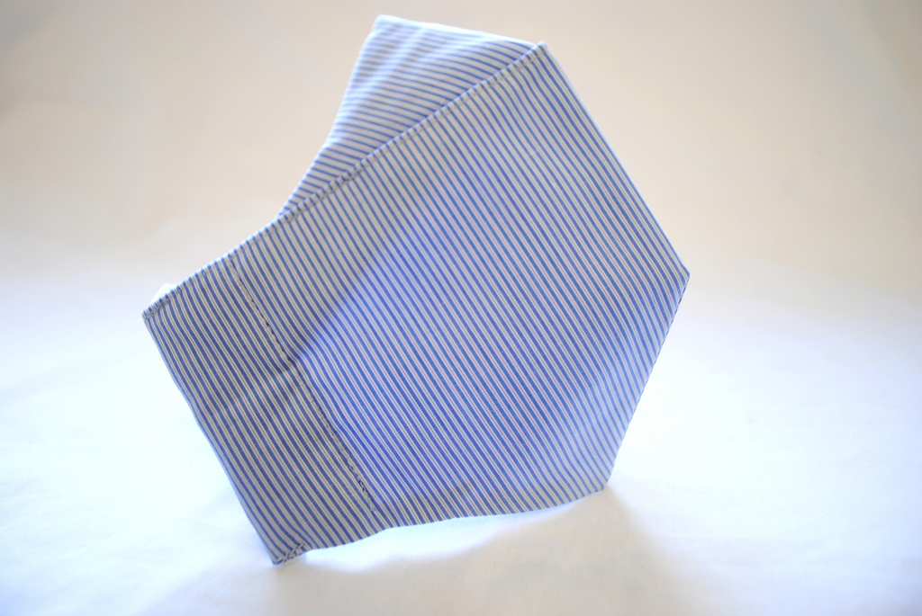 Egyptian Cotton Face Covering in Blue and White Stripe