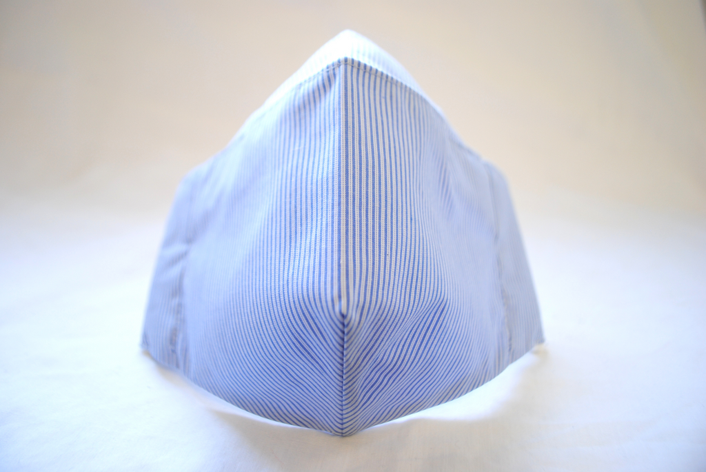 Egyptian Cotton Face Covering in Blue and White Stripe